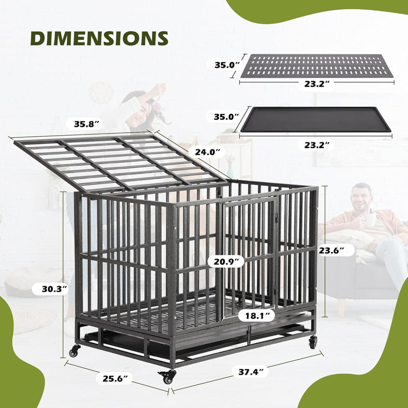 Picture of Tucker Murphy Pet™ Heavy Duty Dog Crates for Large Dogs - 38 inch ...